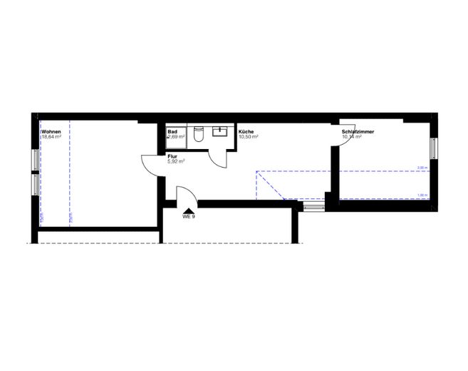 Erstbezug nach Kernsanierung | Stilvolle 2-Zimmer-Altbauwohnung | Provisionsfrei – Funktionaler Grundriss