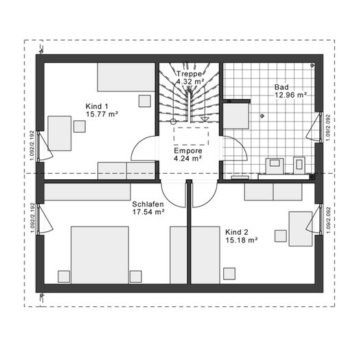 Zukunftssicher bauen - effizient, nachhaltig, wertbeständig. – Grundriss OG
