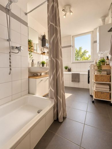 Bellissimo appartamento mansardato di 3 locali con balcone esposto a sud nella Südstadt – Cercasi subentrante dal 01.12. – Badezimmer 