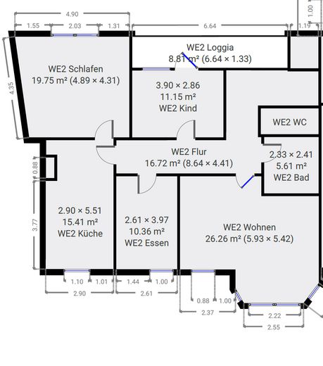 Gut geschnittene 4Zi Wohnung in Schöneck - Eigennutzung oder Kapitalanlage über 5% Rendite! – Grundriss