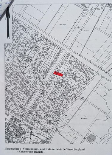 vrijstaand huis op een toplocatie in Bad Münder – Liegenschaftskarte