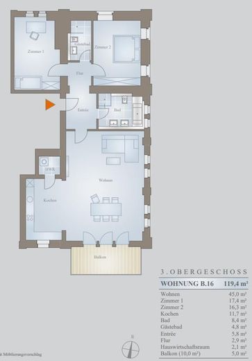 Großzügige 3-Zimmer-Wohnung in historischer Kreuz-Bräu – Südbalkon, Aufzug & TG – Foto 19