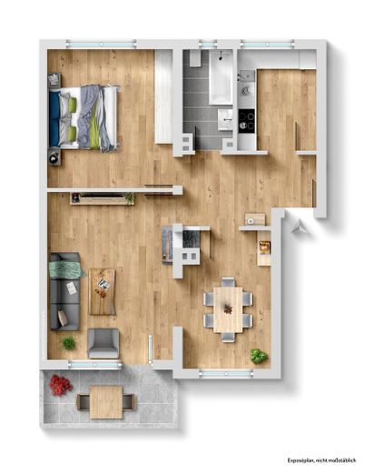 Möbliert und flexibel – Ihr Zuhause auf Zeit – Grundriss Brabanter Straße