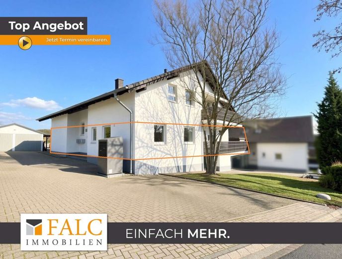 Wohnen auf einer Ebene - 143 m² modernisiert mit Balkon &amp; Garage – Außenansicht