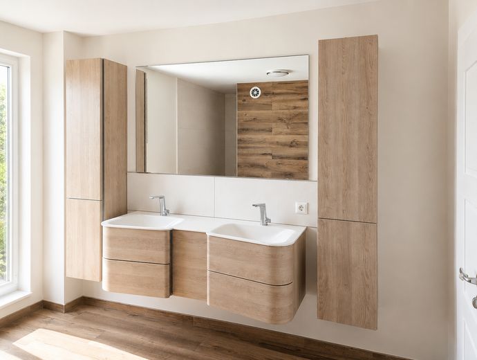RISERVATO - Moderna casa familiare con vista – scuola, asilo e negozi raggiungibili a piedi – Badezimmer OG