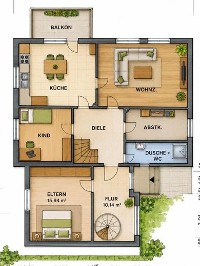 ¡Primera ocupación tras la renovación! ¡Hogar para su familia :) – Erdgeschoss