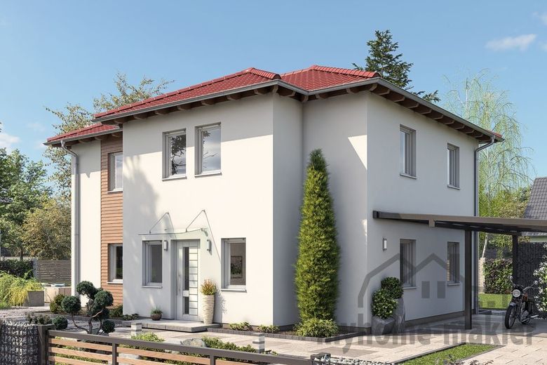 Röttenlbach: Neubau-Fertighaus mit Keller u. Grundstück - energiefreundlich &amp; familiengerecht – S77-112-G_EINGANG