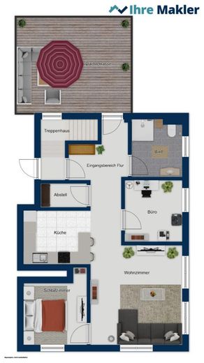 Wohnung mit 27m² Dachterrasse + +  Wolfsburg-Wendschott + + – 1. Obergeschoss