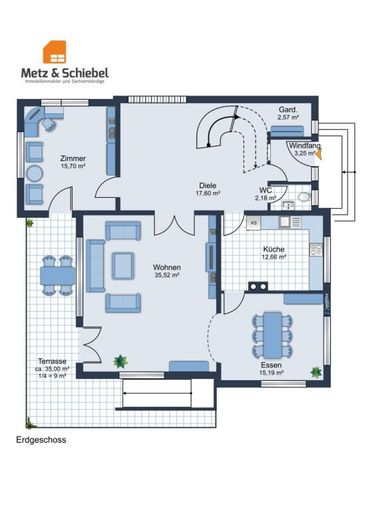 Panorama-Immobilie mit Weitblick: Einfamilienhaus in ruhigem Umfeld! Garten, Garage, Pool! – Grundriss Erdgeschoss