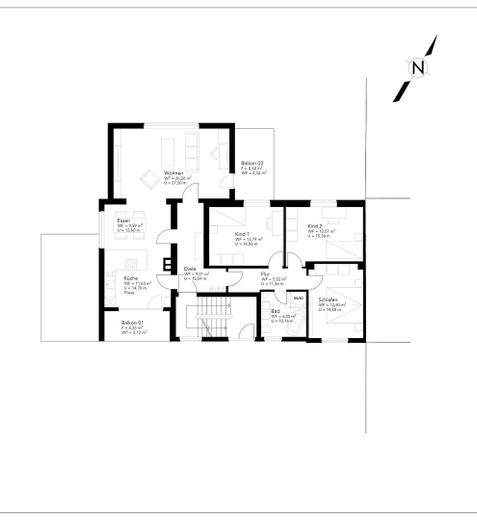 1. Obergeschoss Grundriss