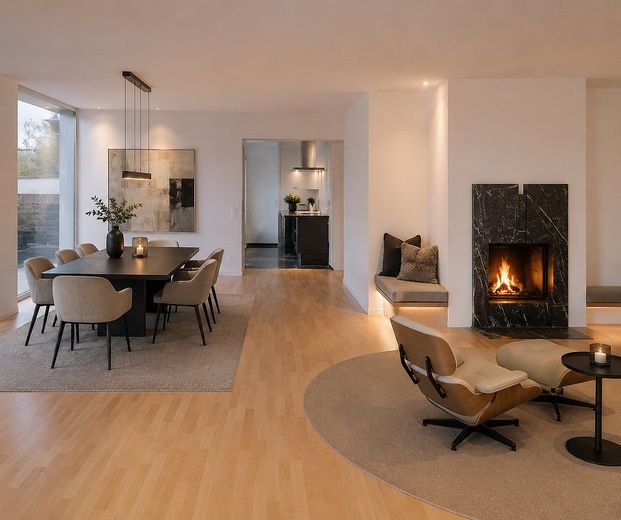 Casa dentro de una casa en Kleinmachnow – residencia ajardinada de 275 m² – Wohnen mit Kamin