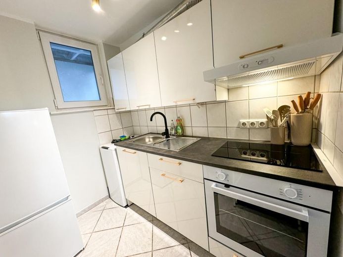 Voll möbliertes 2 1/2 Zimmer Apartment mit Balkon und High-Speed-Internet – Küche