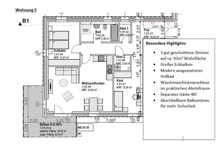 Erstbezug Neubau: Penthouse, 4 Zimmer Wohnung 112 m² Dachterrasse Einbauküche in Neumünster Gadeland – Wohnung 5