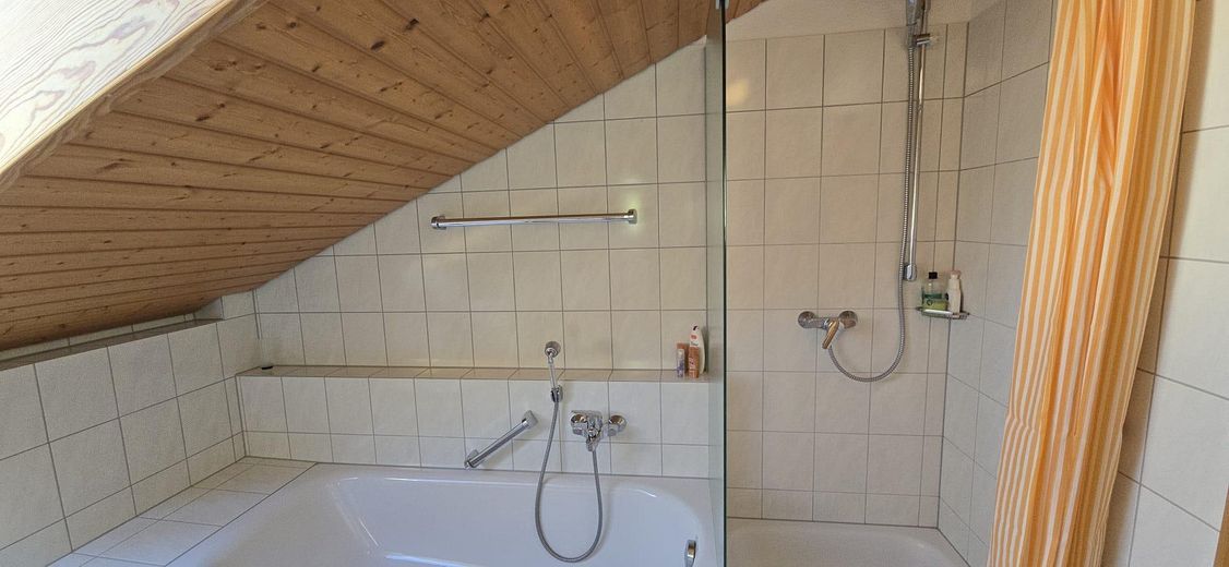 Appartamento di 2 locali all’ultimo piano a Ludwigshafen sul Lago di Costanza – Bad mit Wanne und Dusche
