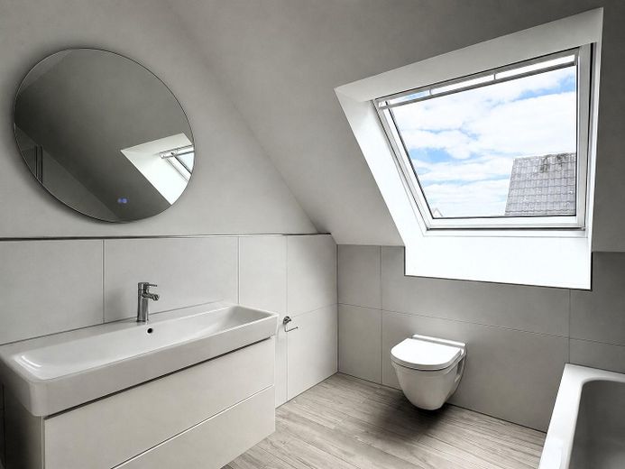 Moderne 4-Zimmer-Dachgeschosswohnung mit Loggia, TG-Stellplatz & Wallbox – Energieklasse A+ – und Tageslicht