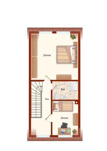 Wohnen wo andere Urlaub machen
---5 wohnliche Zimmer warten auf Sie--- – Grundriss Dachgeschoss