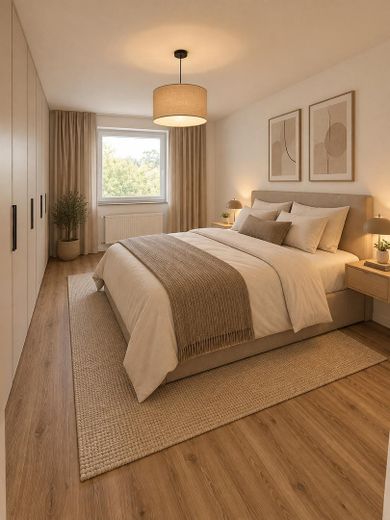 Високоякісно відремонтована 3-кімнатна квартира з балконом – Beispiel Schlafzimmer