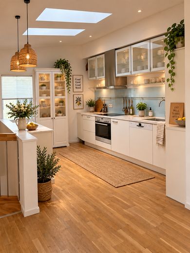 Insel-Wohnung mit Seeblick – Einbauküche