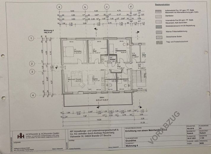 Grundriss der Wohnung