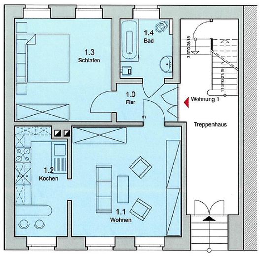 2-Raum-Wohnung mit Hinterhof – zentrale Lage Apolda – फोटो 5