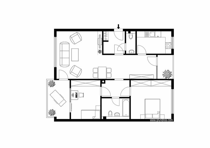 ***Direkt vom Eigentümer*** Großzügige Wohnung mit 2 Balkonen und Weitblick am Waldrand – Grundriss
