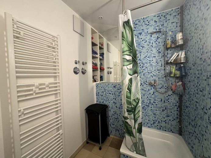 Wohnan auf dem Wasser - Exklusive 2-Zimmer Wohnung mit unverbaubaren Blick auf den Main – Badezimmer mit Dusche 
