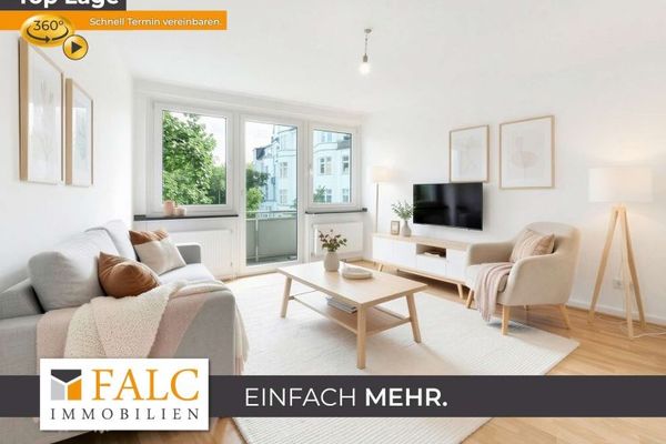 बालकनी और लॉजिया सहित उज्ज्वल, खाली 2-कमरों का अपार्टमेंट, Düsseldorf-Pempelfort में