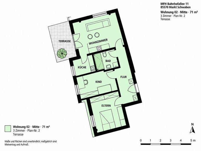 Bellissimo appartamento con terrazza e 3 locali in posizione centrale – ideale per coppie e famiglie – Grundriss