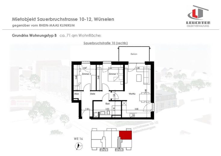 Grundriß Wohnungseinheit WE 16