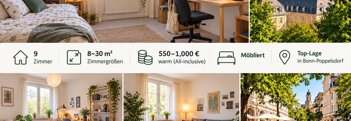 Möblierte WG-Zimmer in Bonn-Poppelsdorf