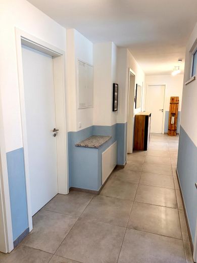 Habiter et travailler : appartement de 5 pièces au rez-de-chaussée avec jardin et bureau/salle de loisirs de 60 m² au sous-sol – Diele