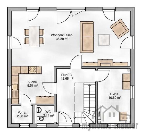 Provisionsfrei vom Bauträger: AKTIONSHAUS inklusive Einbauküche – Grundriss EG