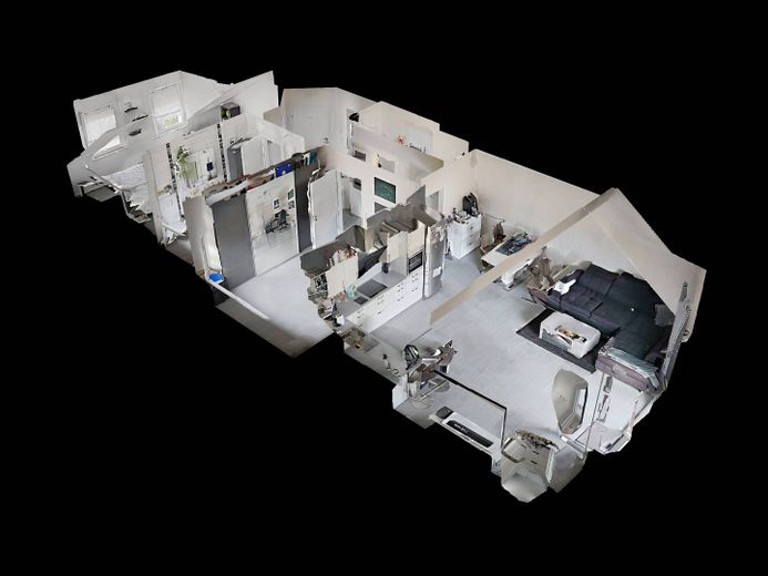 Große 3-Zimmer-Wohnung mit BALKON und EBK in ruhiger Wohnlage – 3D-Ansicht Grundriss