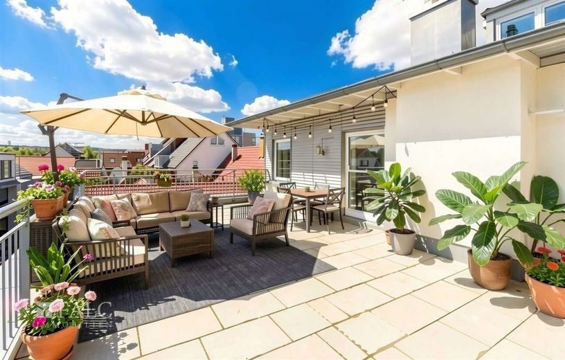 Exklusives Penthouse im Zentrum Göppingen – Terrasse