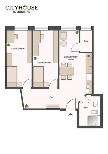 CITYHOUSE: Sichere Rendite! Neubau-Studentenapartment (A+) in Top-Lage! – Grundriss