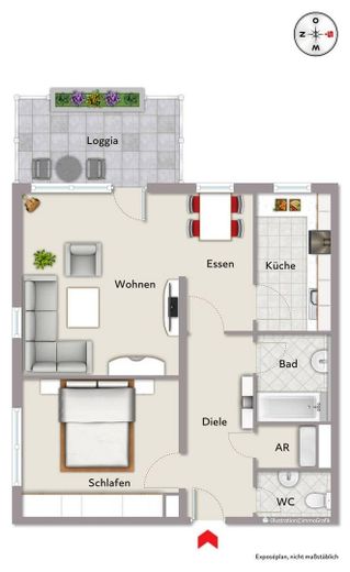 Schöne und helle 2,5 teilmöblierte Zimmer-Wohnung mit Küche, Balkon und Tiefgarage in Leonberg – Foto 16