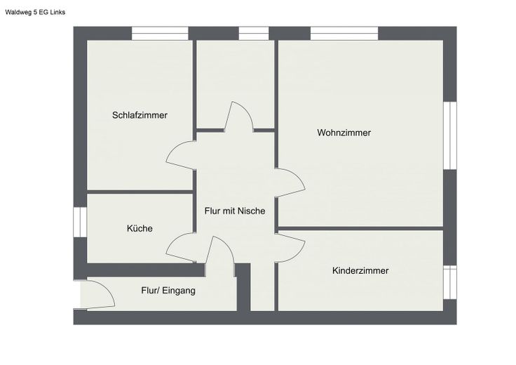 Renovierte 3- Zimmer Erdgeschosswohnung mit EBK in ruhiger Lage in 23974 Neuburg – Grundriss