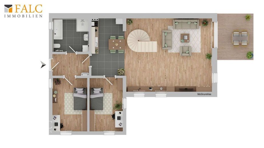 Attraktives Gesamtpaket: modernes Wohnhaus, vermietete Halle &amp; Baupotenzial – Grundriss EG
