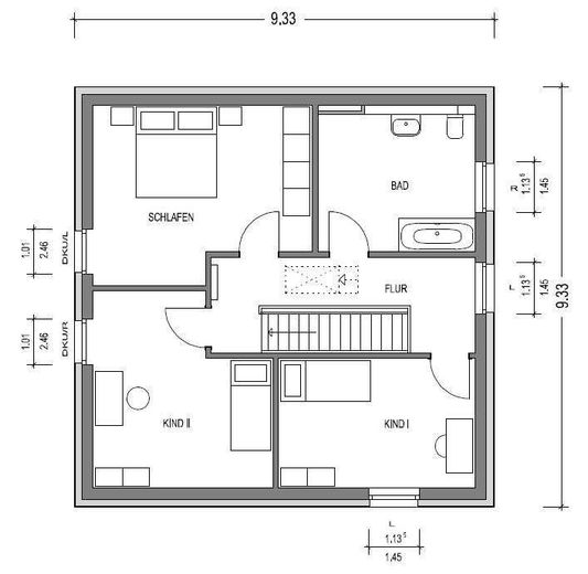 Ideal für junge Familien - Stadtvilla bauen / Inclusive Grundstück – Grundriss Obergeschoss