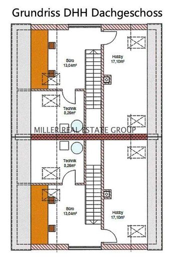 BAUGRUNDSTÜCK MIT GENEHMIGTER PLANUNG FÜR MODERNE DOPPELHAUSHÄLFTE - RUHELAGE IN LENTING BEI INGOLSTADT! – Grundriss Dachgeschoss