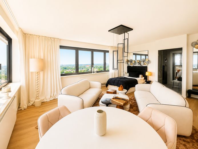 Fully furnished high-rise residence – 29th floor – panoramic views over Hamburg – Foto 3