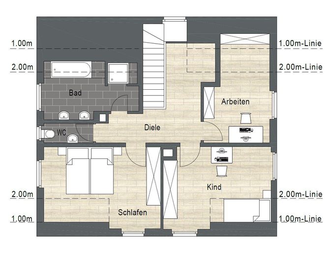 Großzügige 5,5-Zimmer-Maisonette mit Hauscharakter und viel Platz für die Familie – Dachgeschoss
