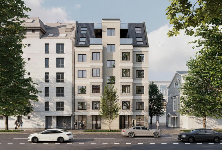 निर्माण समुदाय Blankenburger 12 – Straßenfassade Visualisierung