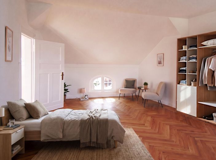 Vivienda moderna con apariencia histórica - Piso en propiedad completamente renovado - directamente del propietario – Raum 4_2 - virtuell möbliert