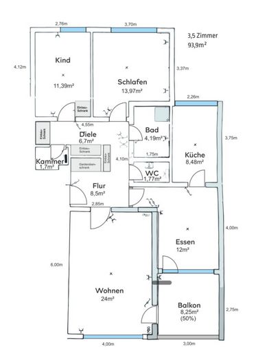Kapitalanlage: vermietete 3,5-Zi.-Wohnung, 94 m², TG, 4,36 % Rendite – Foto 14
