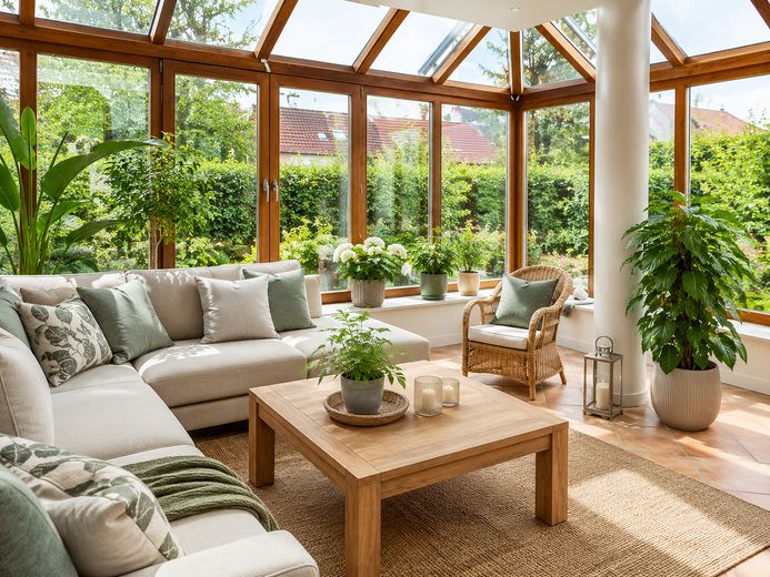 Wohnglück mit Garten Seenah – Wohnzimmer- Virtuelles Staging