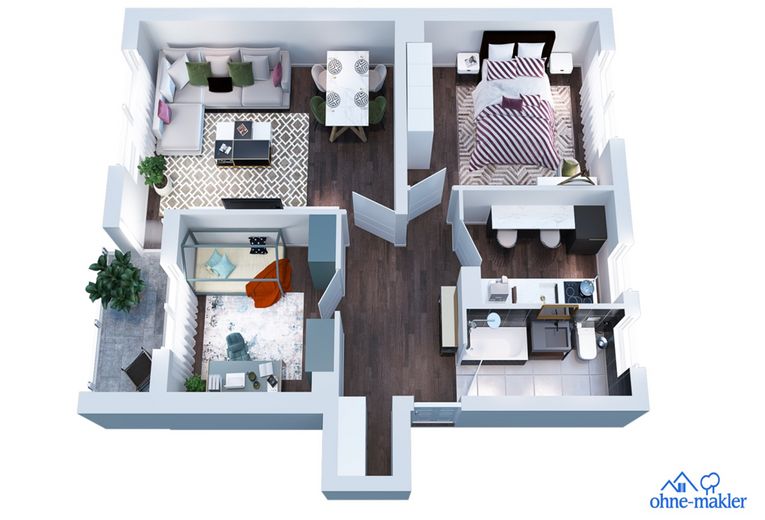 Kapitalanlage (langfristiger Mietvertrag) – Wohnungsgrundriß