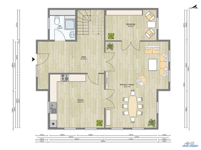 A+ Neubau Wohnensemble in Elbnähe (2 Stadtvillen im Verbund) – A+ Villa B, EG