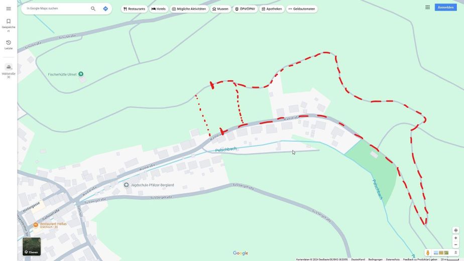 Grundstück; Waldstraße 25 - 27, 66887 Ulmet ; Preis verhandelbar – Fußweg auf die Nordseite