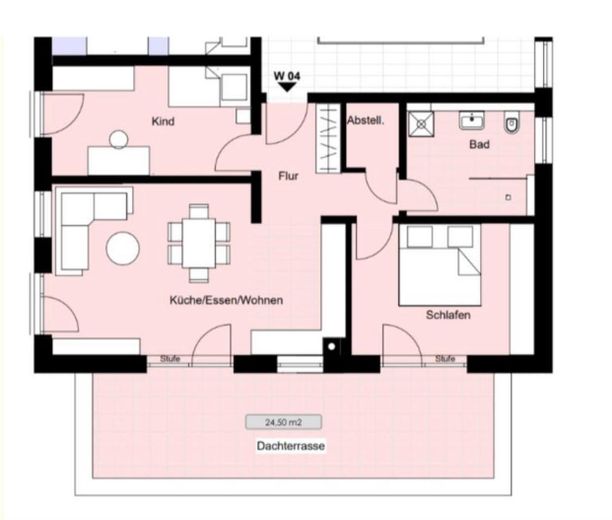 Neuwertige 3-Zimmer-Eigentumswohnung in Straubing – Grundriss